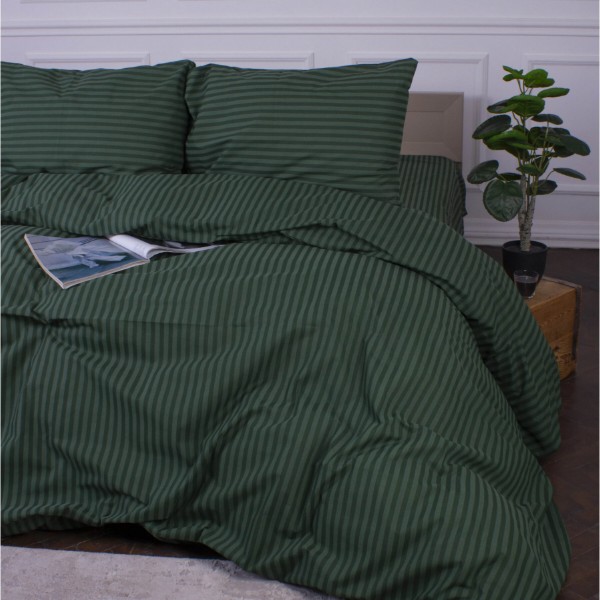 Фото - Комплект постільної білизни дитячий MirSon Ranforce Elite 17-0612 Stripe Emerald 110х140 (2200008201210)